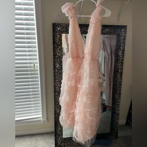 Just Me boutique dress, shoulders tie, open back, size small.